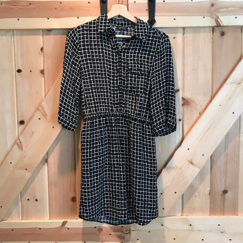 Topshop Grid Dress